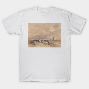 Dieppe Pier, Stiff Breeze by David Cox T-Shirt